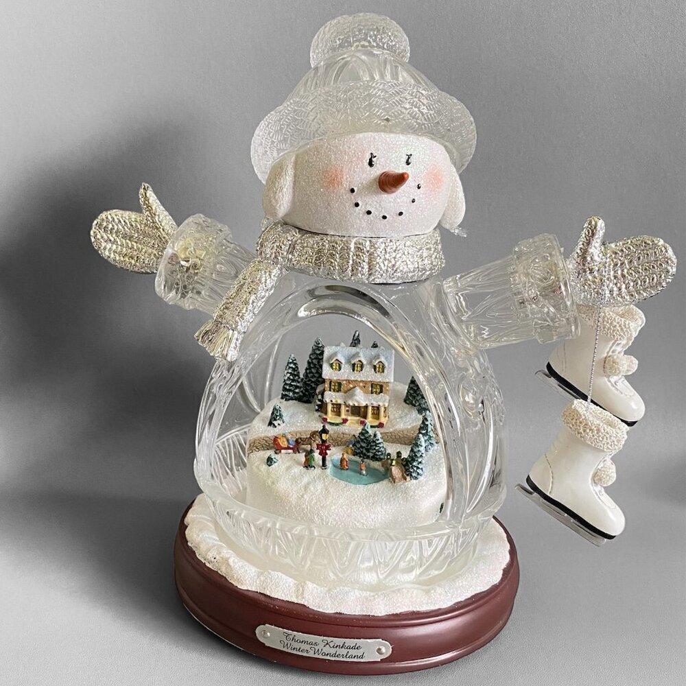 Thomas Kinkade Winter Wonderland Crystal Snow Girl​​​​​